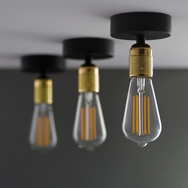 Czarna lampa sufitowa z oprawką żarówki w kolorze złota Sotto Luce Uno-image-3