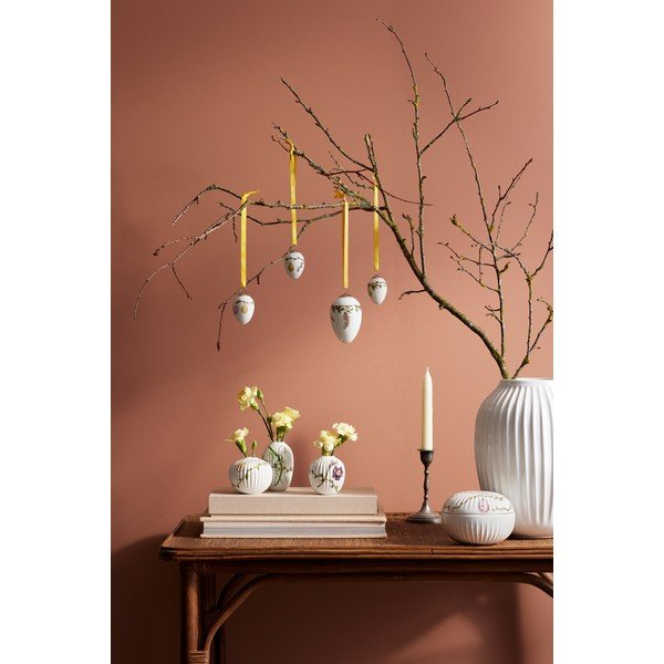 Zestaw 3 miniaturowych porcelanowych wazonów Kähler Design Hammershøi Spring-image-2