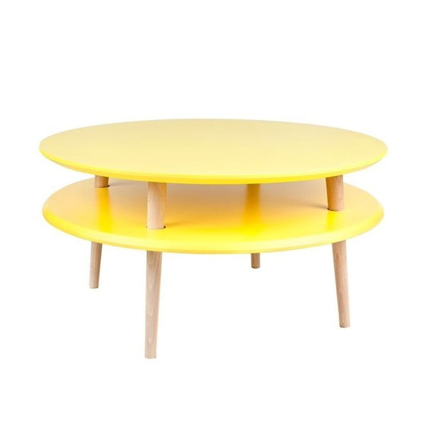 Żółty stolik Ragaba UFO, ⌀ 70 cm