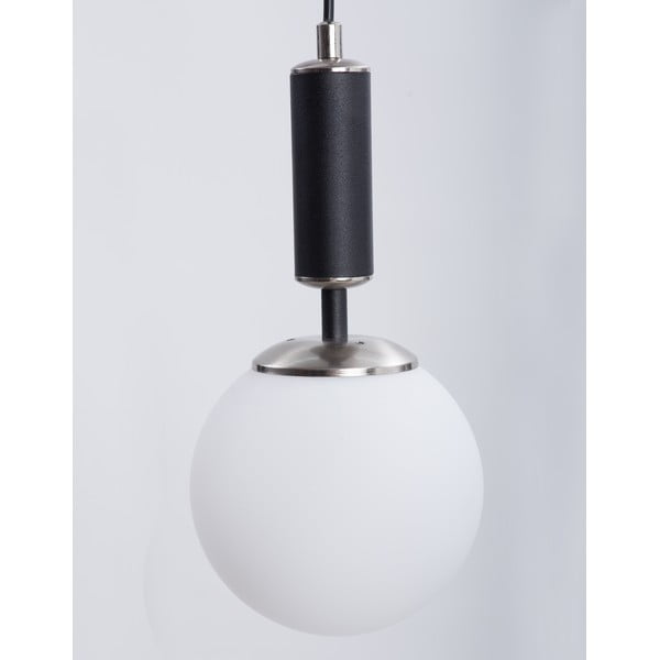 Biało-czarna lampa wisząca ze szklanym kloszem ø 15 cm Hector – Squid Lighting-image-1
