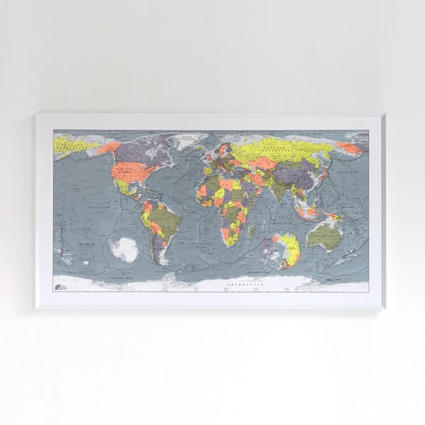 Mapa świata w przezroczystym etui The Future Mapping Company Classic World Map, 130x72 cm