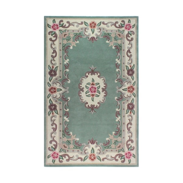 Zielony wełniany dywan Flair Rugs Aubusson, 75x150 cm