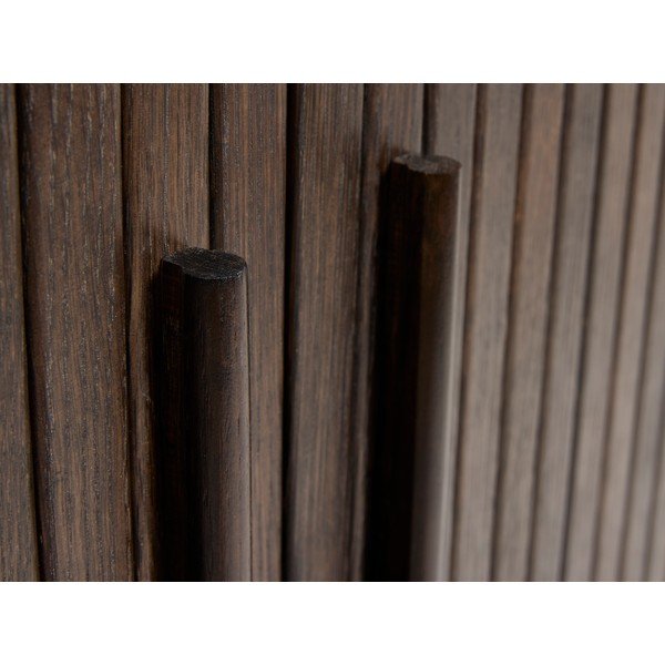 Szafka w dekorze dębu z drzwiami przesuwnymi w ciemnym naturalnym kolorze 100x118x40 cm Meta – Unique Furniture-image-4