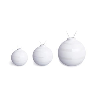 Zestaw 3 białych ceramicznych bombek Kähler Design Omaggio