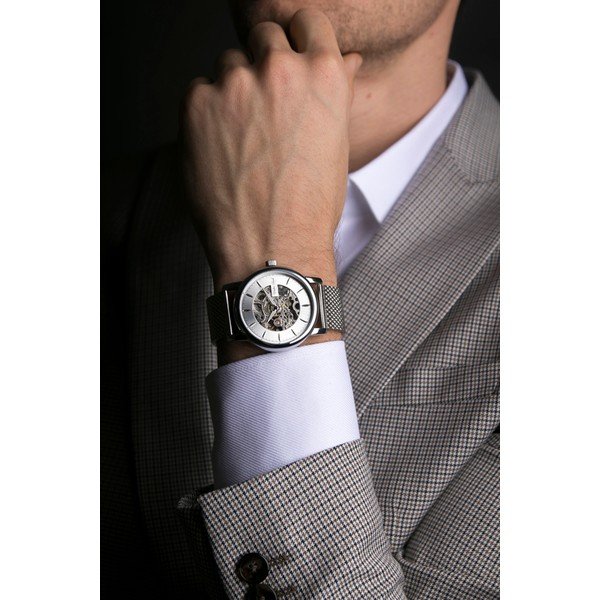 Męski zegarek z paskiem ze stali nierdzewnej w srebrnym kolorze Walter Bach Randy-image-3