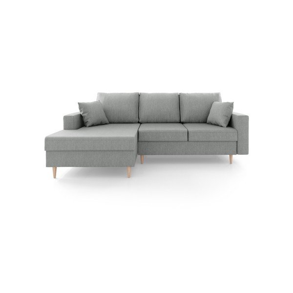 Szara sofa rozkładana ze schowkiem Mazzini Sofas Aubrieta, lewostronna-image-3