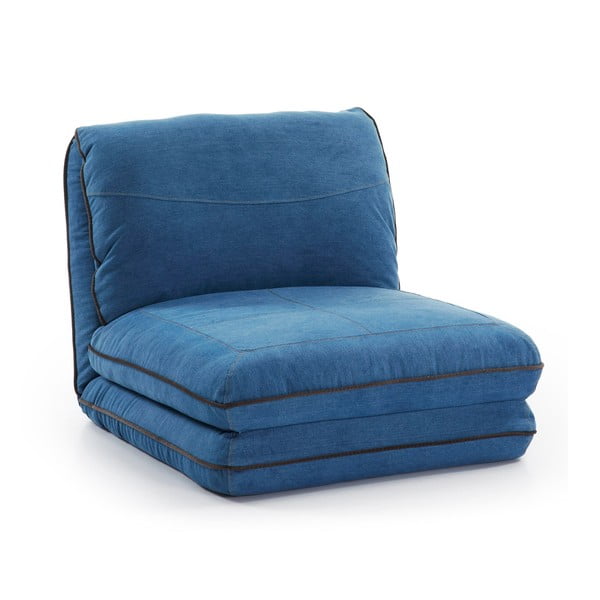 Niebieski fotel rozkładany La Forma Moss