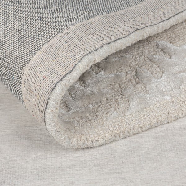 Szarobeżowy dywan z mieszanki wełny tkany ręcznie 160x230 cm Sloane – Flair Rugs-image-3