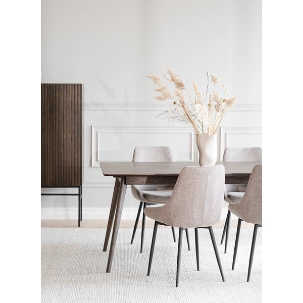 Ciemnobrązowy rozkładany stół w dekorze dębu 90x190 cm Yumi – Rowico-image-4