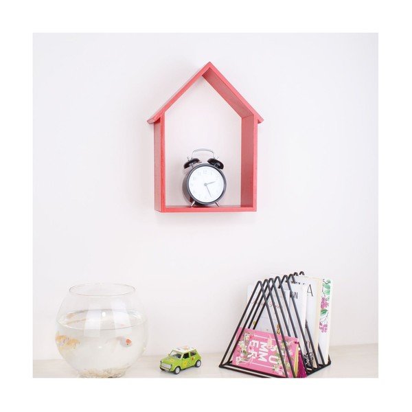 Czerwona półka drewniana North Carolina Scandinavian Home Decors House-image-1