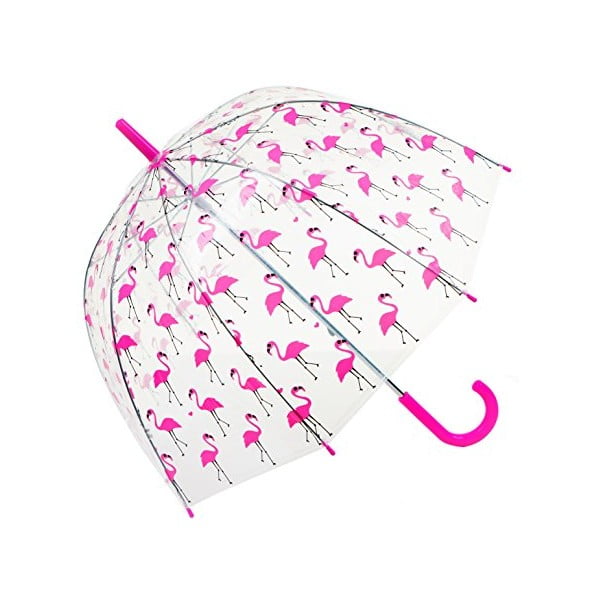 Dziecięcy parasol przezroczysty Ambiance Flamingo, ⌀ 70 cm