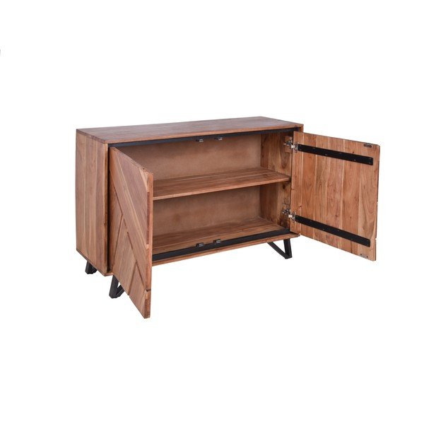 Szafka z litego drewna akacjowego 120x78x40 cm Ambala – Interia Home & Living-image-3