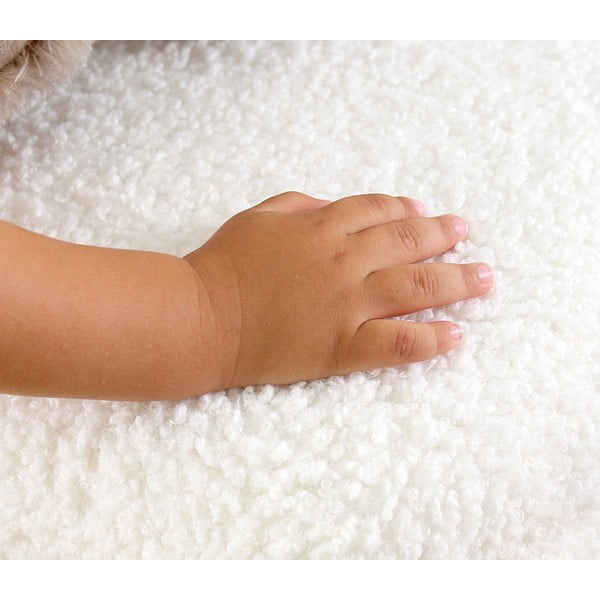 Biały puf dziecięcy z materiału bouclé Moouv – Artie-image-1