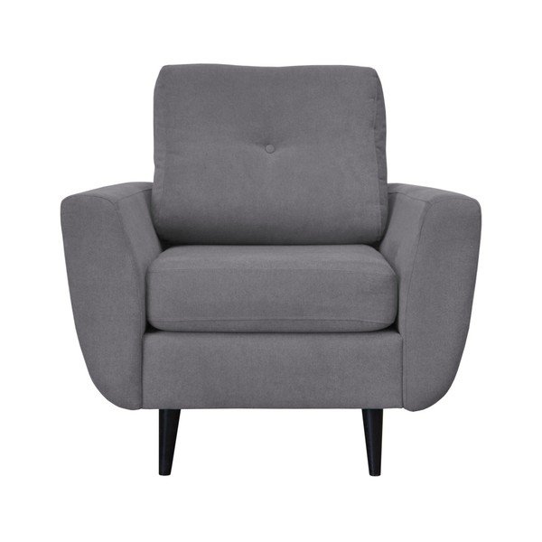Szary fotel z ciemnymi nogami Mazzini Sofas Cedar