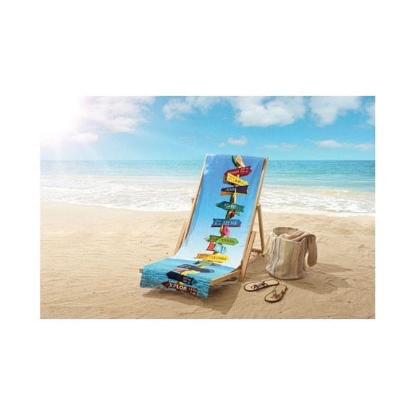 Ręcznik plażowy z nadrukiem Good Morning Signs, 100x180 cm-image-1
