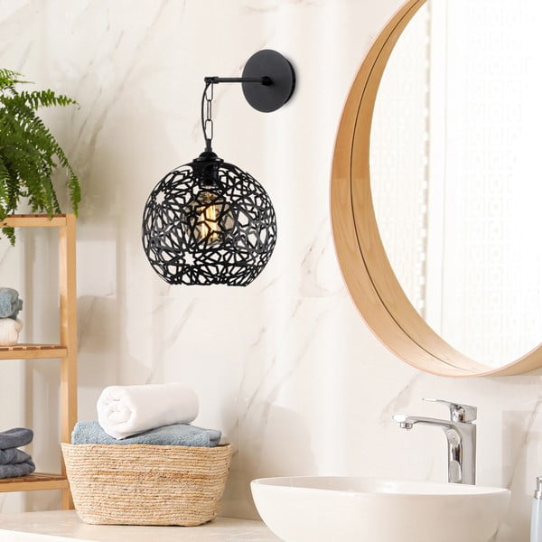 Czarny kinkiet ø 25 cm Fellini – Opviq lights-image-1