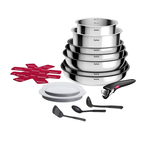 Zestaw garnków aluminiowych 15 szt. INGENIO Cook Eat L881SF04 – Tefal