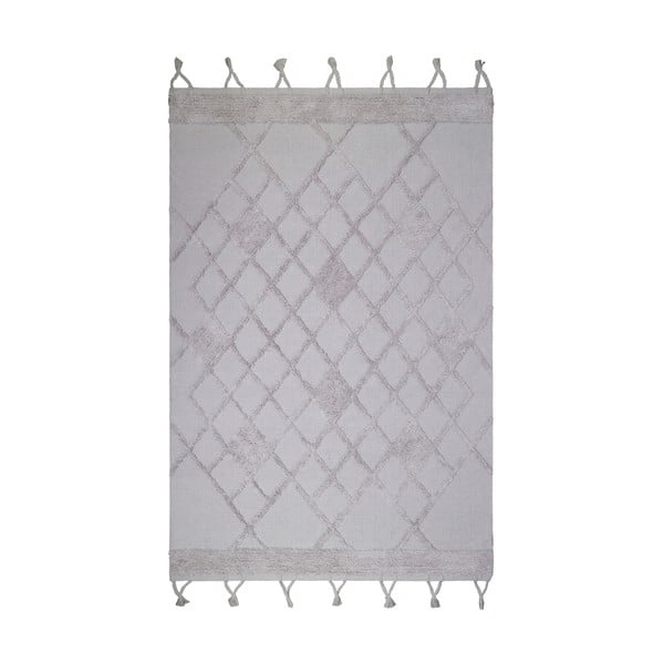 Szary dywan wykonany ręcznie z bawełny Nattiot Lin, 110x170 cm