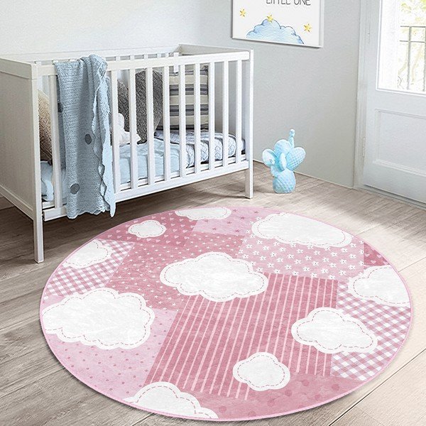 Różowy dywan dziecięcy ø 100 cm Comfort – Mila Home-image-2