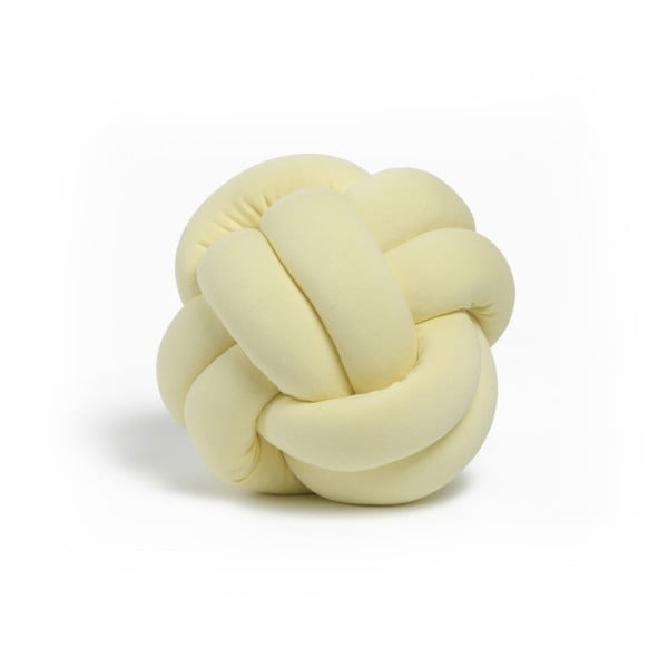Jasnożółta poduszka Knot Decorative Cushion, ⌀ 25 cm