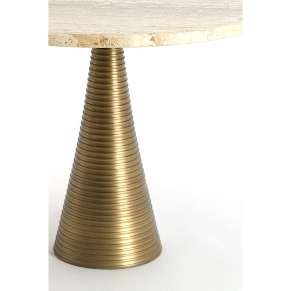 Okrągły stolik z kamiennym blatem w kolorze brązu/w jasnym naturalnym kolorze ø 50 cm Bahia – Light & Living-image-3