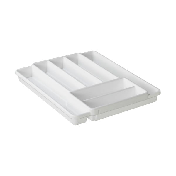 Biały plastikowy organizer na sztućce do szuflady 39,7 x 34 cm Domino – Rotho