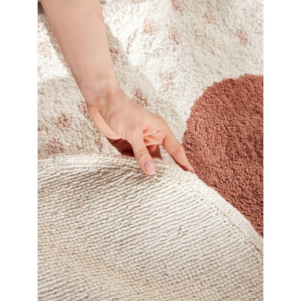 Brązowy/kremowy bawełniany dywan dziecięcy odpowiedni do prania/tkany ręcznie 95x120 cm Snuggle Emmi – Hanse Home-image-3