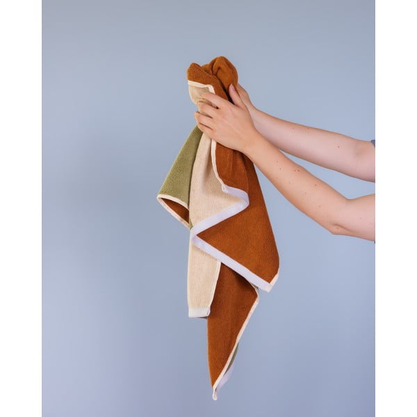 Brązowy bawełniany ręcznik frotte 50x100 cm Block – Hübsch-image-2