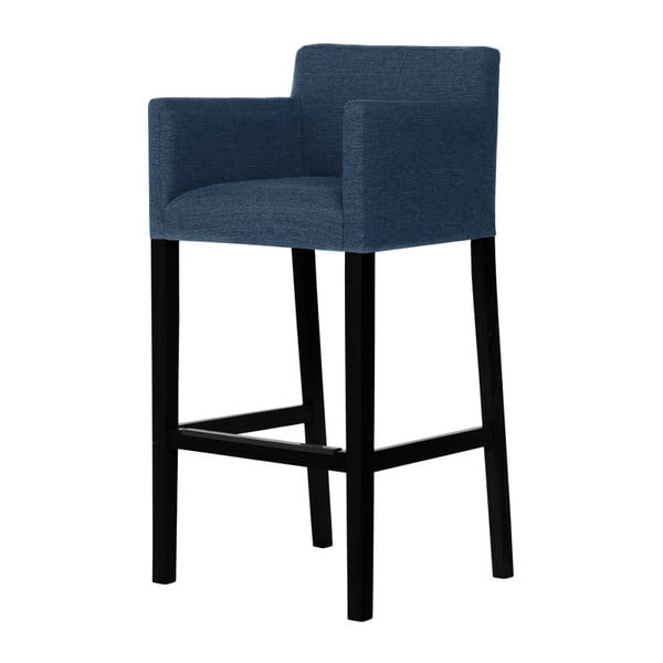 Niebieskie krzesło barowe z czarnymi nogami Ted Lapidus Maison Sillage