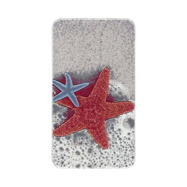 Czerwony dywanik łazienkowy we wzory Confetti Bathmats Starfish, 80x140 cm-image-1