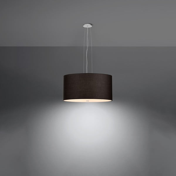 Czarna lampa wisząca z tekstylnym kloszem ø 50 cm Volta – Sollux-image-2