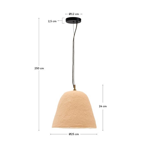 Beżowa lampa wisząca ø 25 cm Lisora – Kave Home-image-4
