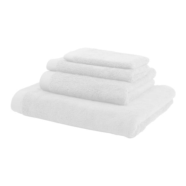 Biały ręcznik z domieszką bawełny Aquanova Riga, 70x140 cm