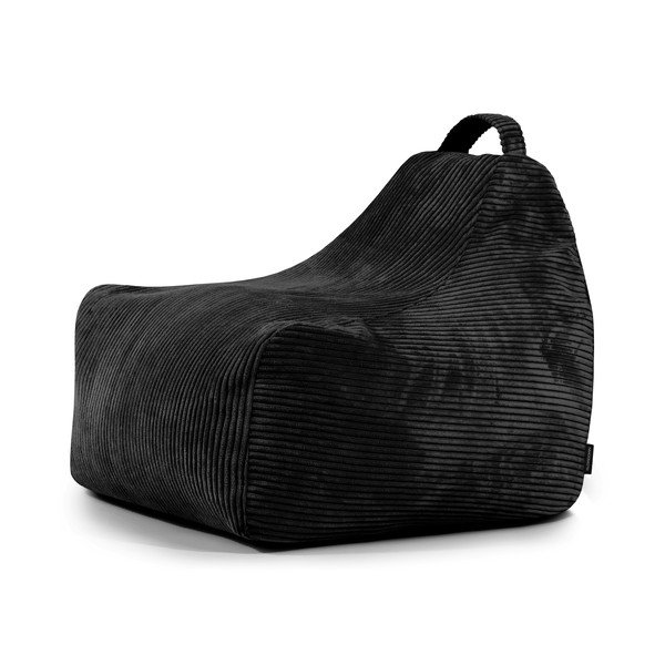 Czarny sztruksowy dziecięcy worek do siedzenia Game Amuse – SLOWDOWN