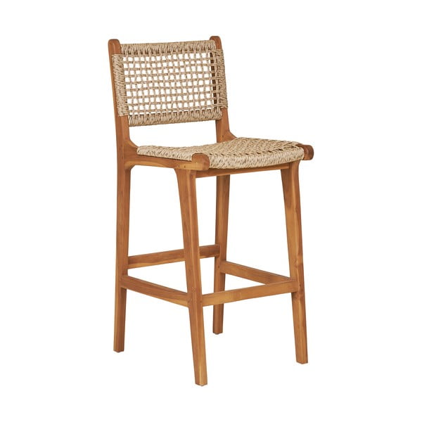 Hoker z litego drewna tekowego w naturalnym kolorze (wysokość siedziska 60 cm) Derby – House Nordic