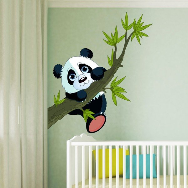 Dziecięca naklejka ścienna Ambiance Panda On Branches-image-2