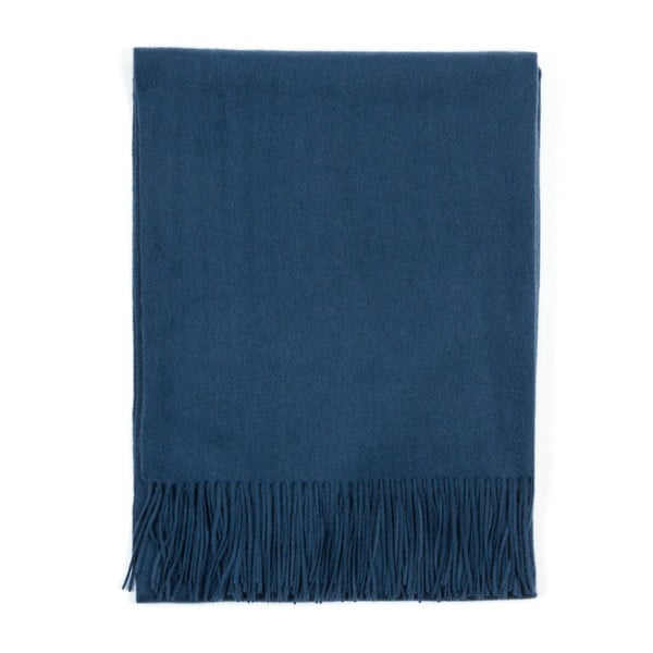 Niebieski szal kaszmirowy Bel cashmere Lea, 200x70 cm