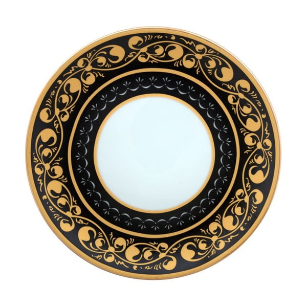 Czarno-biały talerz porcelanowy Vivas Royal, Ø 23 cm