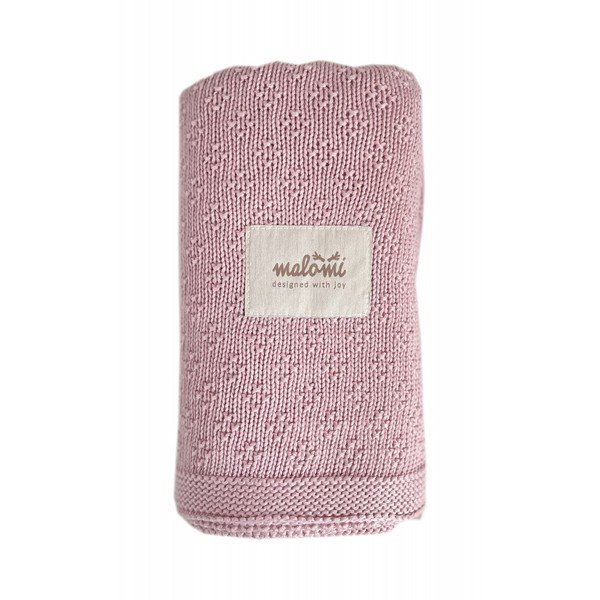 Różowy bambusowy koc dziecięcy 80x100 cm – Malomi Kids-image-1