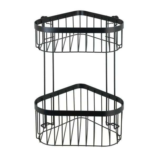 Czarny 2-poziomowy narożny koszyk ścienny Wenko Classic Plus-image-3