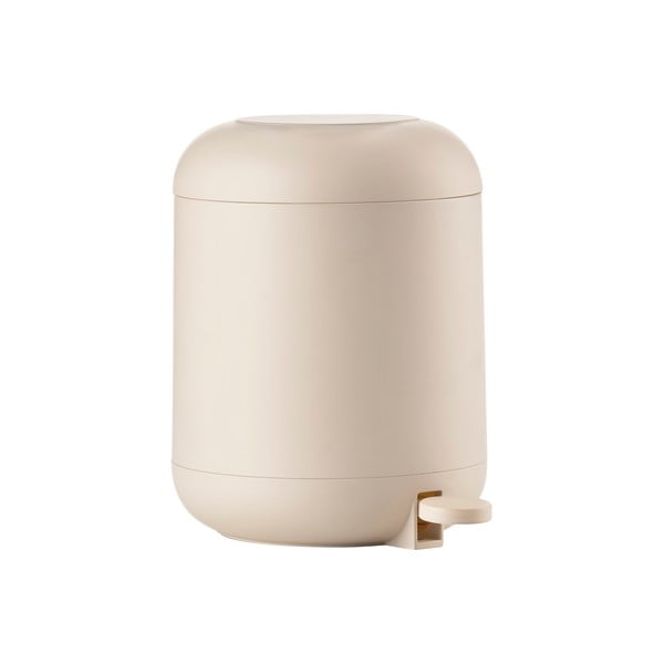 Beżowy plastikowy kosz na śmieci z pedałem 4 l Sensu – Zone