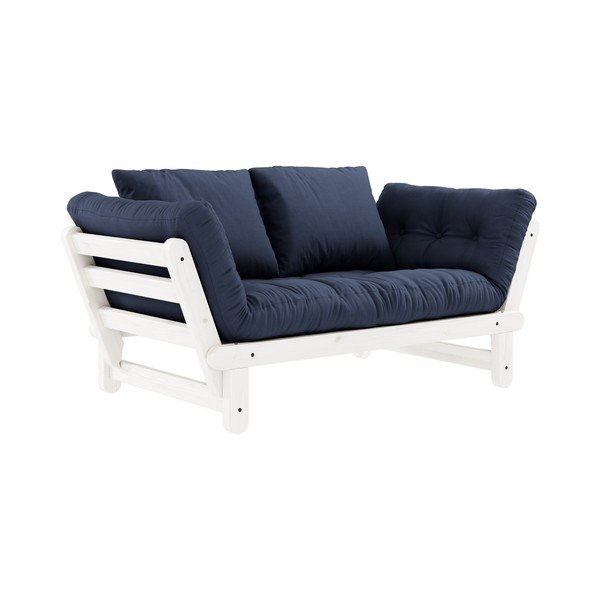 Sofa rozkładana z niebieskim pokryciem Karup Design Beat White/Navy-image-1