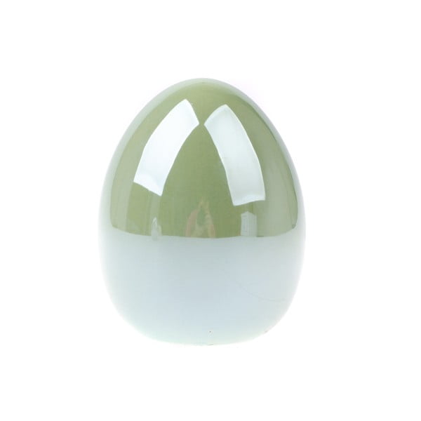 Zielone dekoracyjne jajko ceramiczne Dakls Easter Egg, wys. 10,3 cm