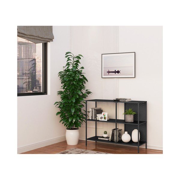 Czarny metalowy regał 100x80 cm Charleston – Støraa-image-3