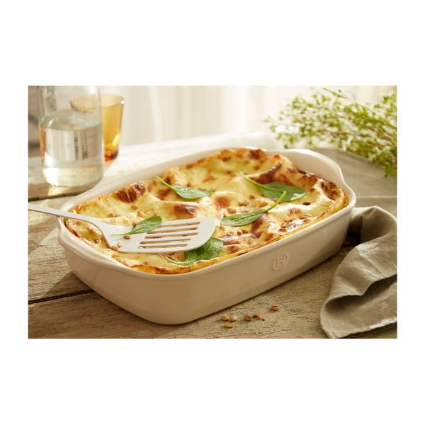 Kremowa ceramiczna prostokątna misa do zapiekania Emile Henry, 36,5x23,5 cm-image-3