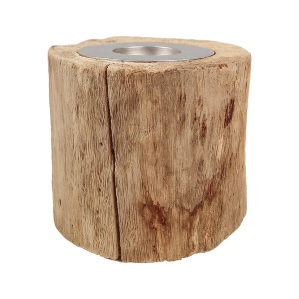 Świecznik z drewna tekowego HSM Collection Antique, 10 cm-image-1