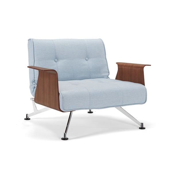 Jasnoniebieski fotel rozkładany z podłokietnikami Innovation Clubber Chair