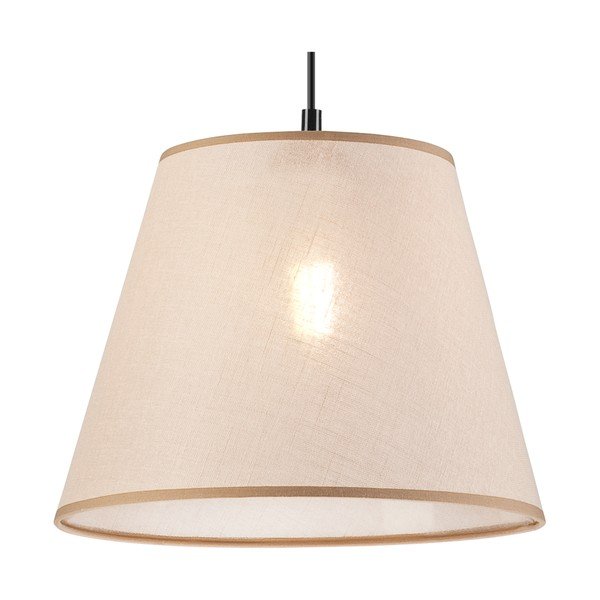 Czarna lampa wisząca z tekstylnym kloszem ø 30 cm Paco – LAMKUR-image-4