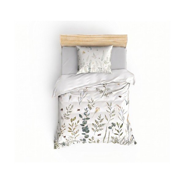 Biała pościel jednoosobowa 200x140 cm Gardenia – Mijolnir