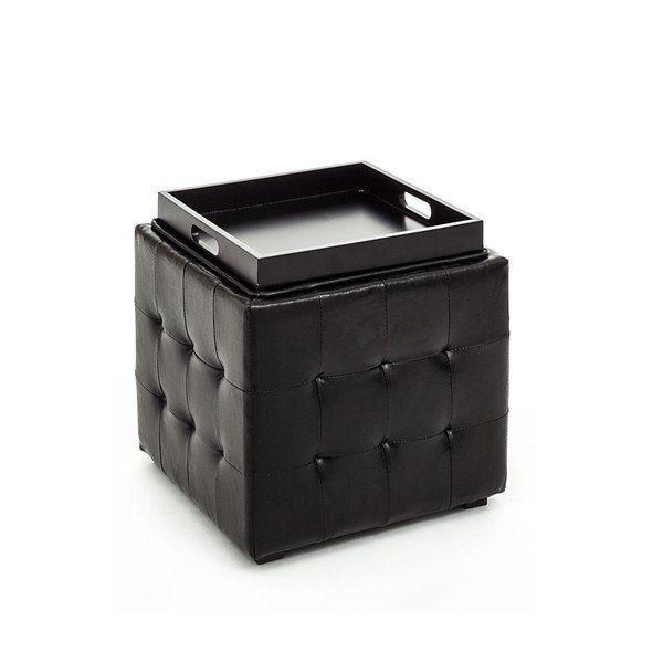 Czarny puf ze schowkiem Tomasucci Case-image-1